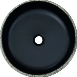 vidaXL Lavabo sobre encimera redondo cerámica Φ41x14 cm Negro y gris