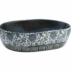 vidaXL Lavabo sobre encimera ovalado cerámica 47x33x13 cm Negro y azul