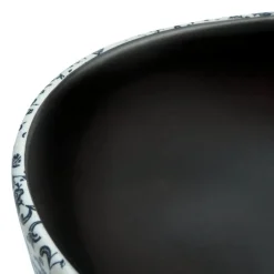 vidaXL Lavabo sobre encimera ovalado cerámica 47x33x13 cm Negro y azul
