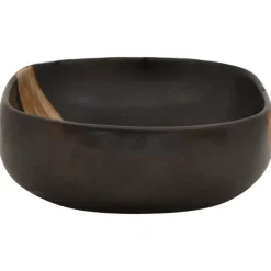 vidaXL Lavabo sobre encimera ovalado cerámica negro 59x40x14 cm Negro y marrón Hot