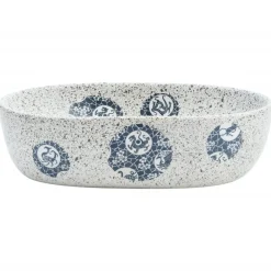vidaXL Fontanería-Lavabo sobre encimera ovalado cerámica 47x33x13 cm