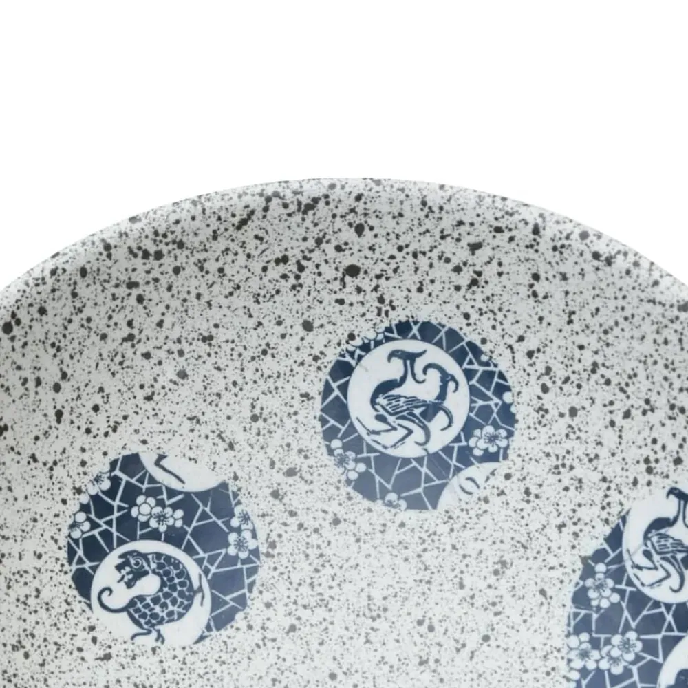 vidaXL Fontanería-Lavabo sobre encimera ovalado cerámica 47x33x13 cm