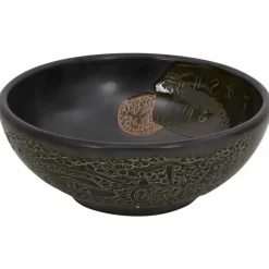 vidaXL Lavabo sobre encimera redondo cerámica Φ41x14 cm Negro Hot