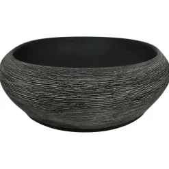 vidaXL Lavabo sobre encimera ovalado cerámica 59x40x14 cm Gris y negro New