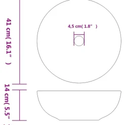 vidaXL Lavabo sobre encimera redondo cerámica Φ41x14 cm Blanco y azul Best
