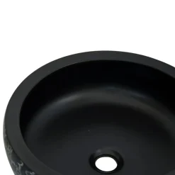 vidaXL Fontanería-Lavabo sobre encimera redondo cerámica negro y azul Φ41x14 cm