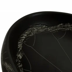 vidaXL Fontanería-Lavabo sobre encimera ovalado cerámica negro 59x40x15 cm