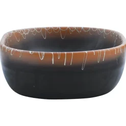 vidaXL Lavabo sobre encimera ovalado cerámica negro naranja 47x33x13cm Negro y naranja