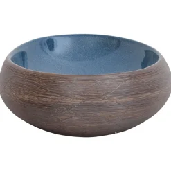 vidaXL Fontanería-Lavabo sobre encimera ovalado cerámica marrón y azul 59x40x15cm