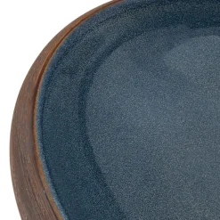 vidaXL Fontanería-Lavabo sobre encimera ovalado cerámica marrón y azul 59x40x15cm