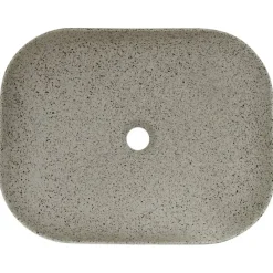 vidaXL Lavabo sobre encimera rectangular cerámica 48x37,5x13,5 cm Gris Outlet
