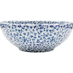 vidaXL Lavabo sobre encimera redondo cerámica blanco y Φ41x14 cm Azul Discount