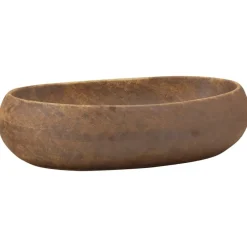vidaXL Lavabo sobre encimera ovalado cerámica marrón 59x40x15 cm Marr&oacute;n Outlet