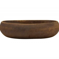 vidaXL Lavabo sobre encimera ovalado cerámica marrón 59x40x15 cm Marr&oacute;n Outlet