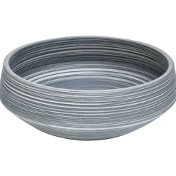 vidaXL Fontanería-Lavabo sobre encimera redondo cerámica gris Φ41x14 cm
