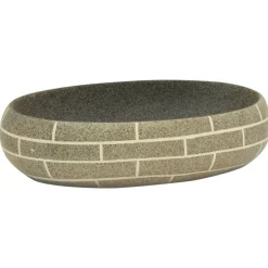 vidaXL Lavabo sobre encimera ovalado cerámica multicolor 59x40x15 cm Gris oscuro Clearance