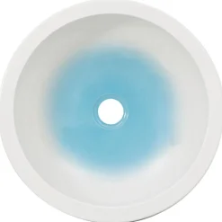 vidaXL Fontanería-Lavabo sobre encimera redondo cerámica blanco y azul Φ41x14 cm