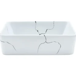 vidaXL Fontanería-Lavabo sobre encimera rectangular cerámica 46x35,5x13 cm