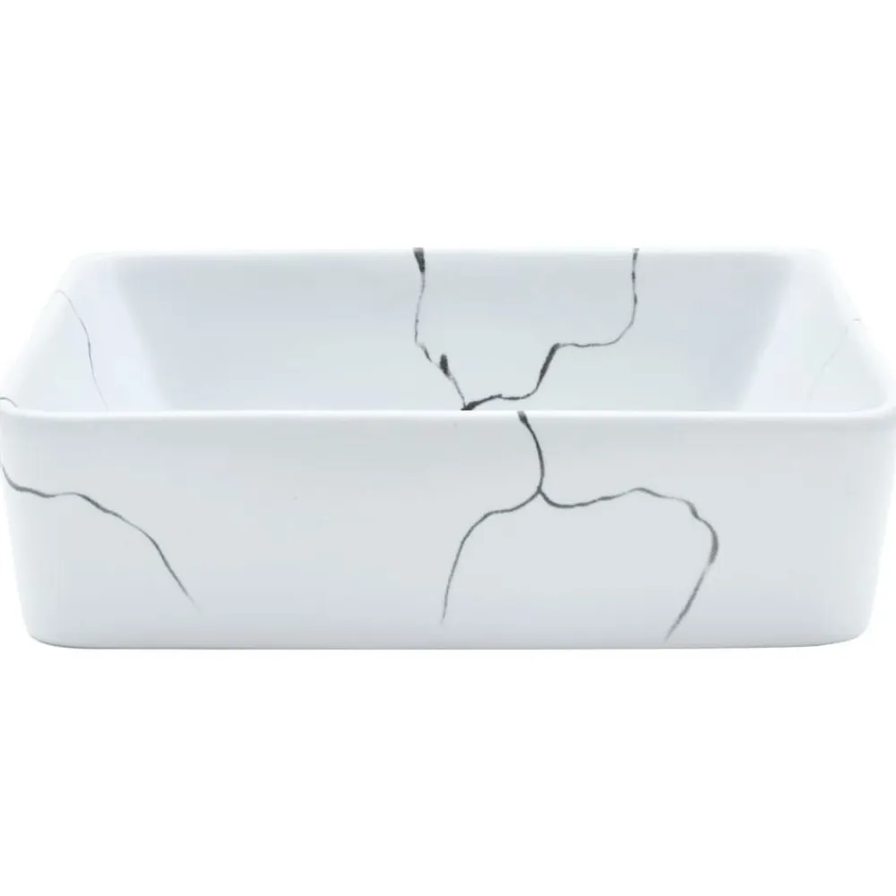 vidaXL Fontanería-Lavabo sobre encimera rectangular cerámica 46x35,5x13 cm