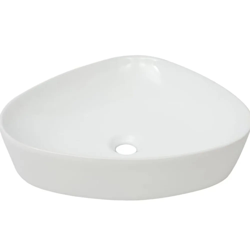 vidaXL Fontanería-Lavabo triangular de cerámica 50,5x41x12 cm