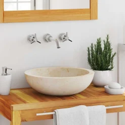 vidaXL Lavabo 40x12 cm mármol color Crema