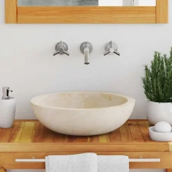 vidaXL Lavabo 40x12 cm mármol color Crema