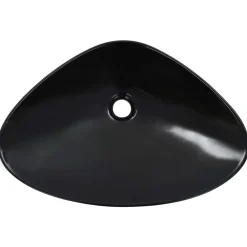 vidaXL Lavabo 58,5x39x14 cm cerámica Negro Sale