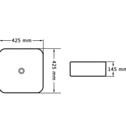 vidaXL Fontanería-Lavabo 42,5x42,5x14,5 cm cerámica