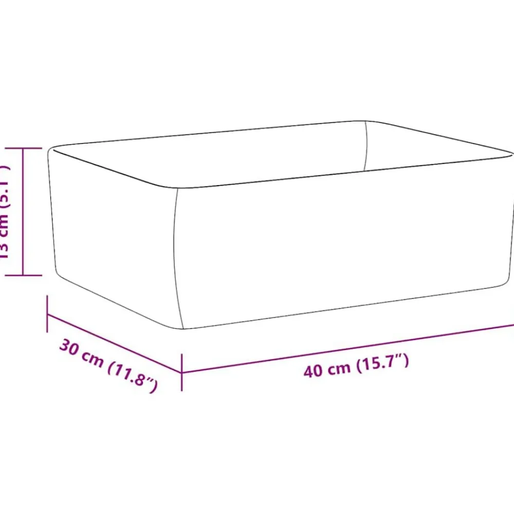 vidaXL Lavabo 40x30x13 cm cerámica Negro New