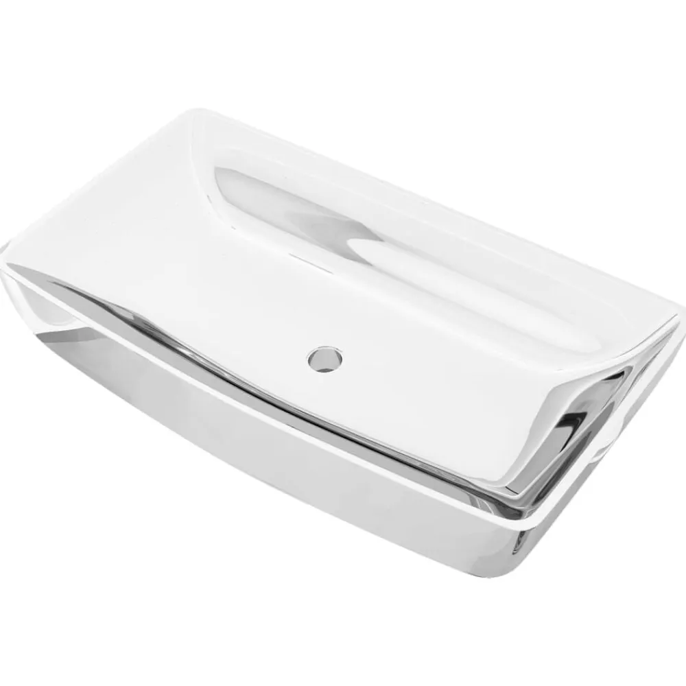 vidaXL Fontanería-Lavabo 71x38x13,5 cm cerámica