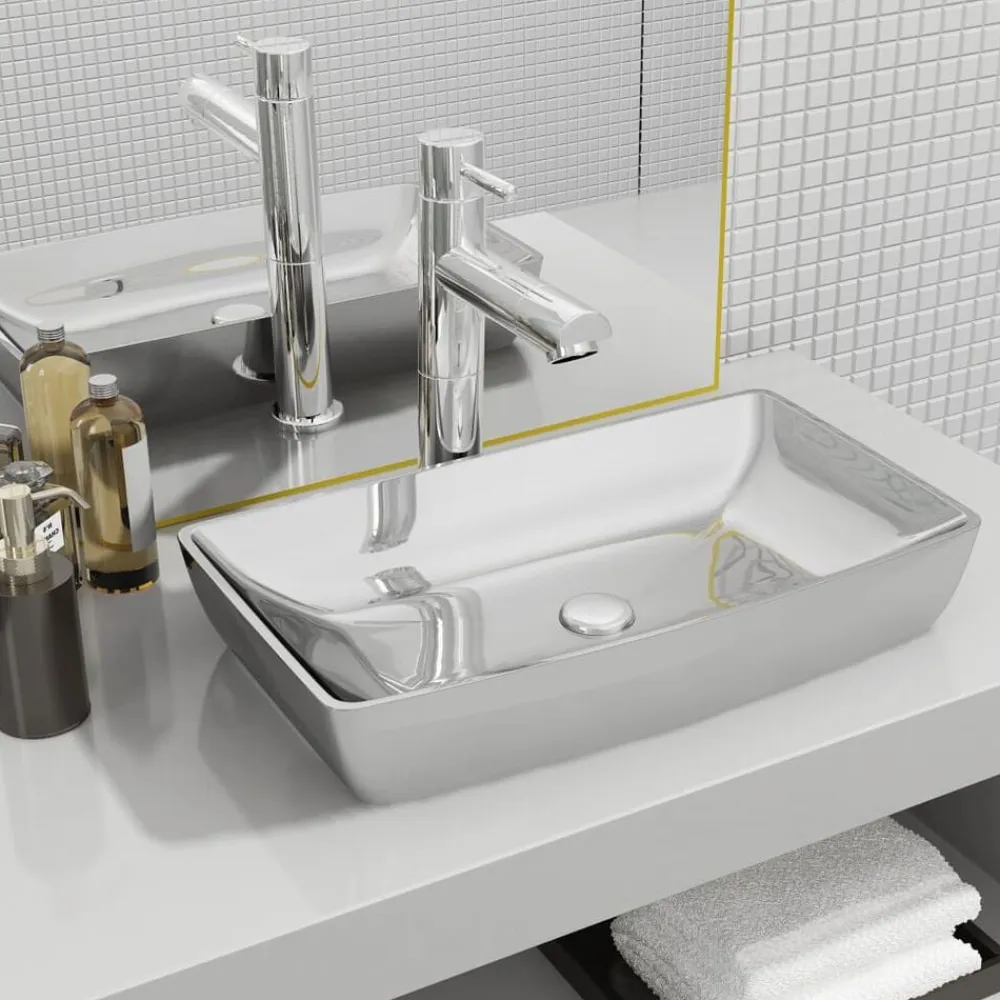 vidaXL Fontanería-Lavabo 71x38x13,5 cm cerámica