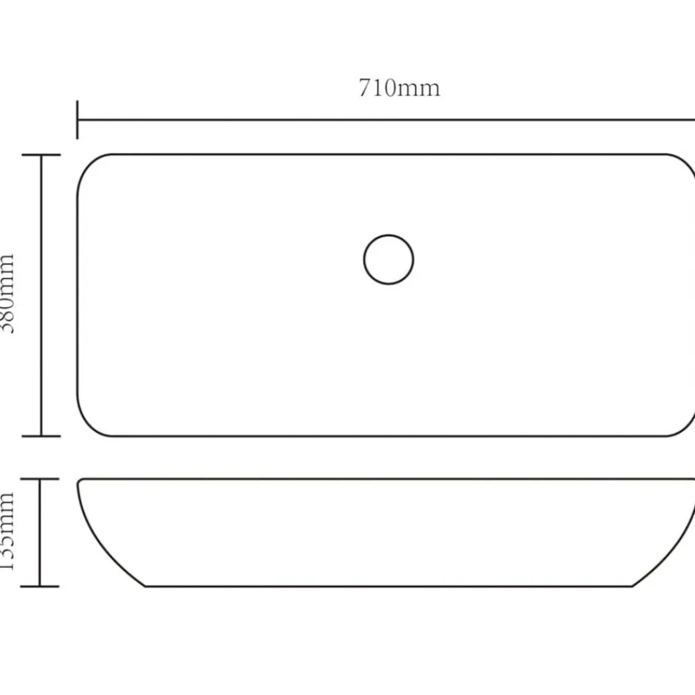 vidaXL Fontanería-Lavabo 71x38x13,5 cm cerámica