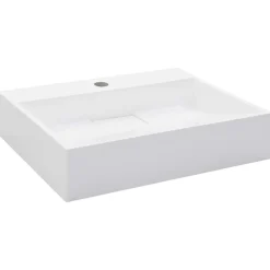 vidaXL Lavabo 50x38x13 cm resina mineral/mármol blanco Discount