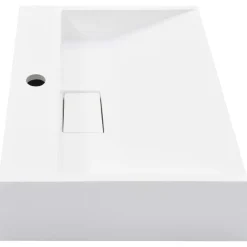 vidaXL Lavabo 50x38x13 cm resina mineral/mármol blanco Discount