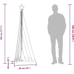 vidaXL LED para árbol de Navidad 339 LEDs blanco frío 182 cm Blanco frío New