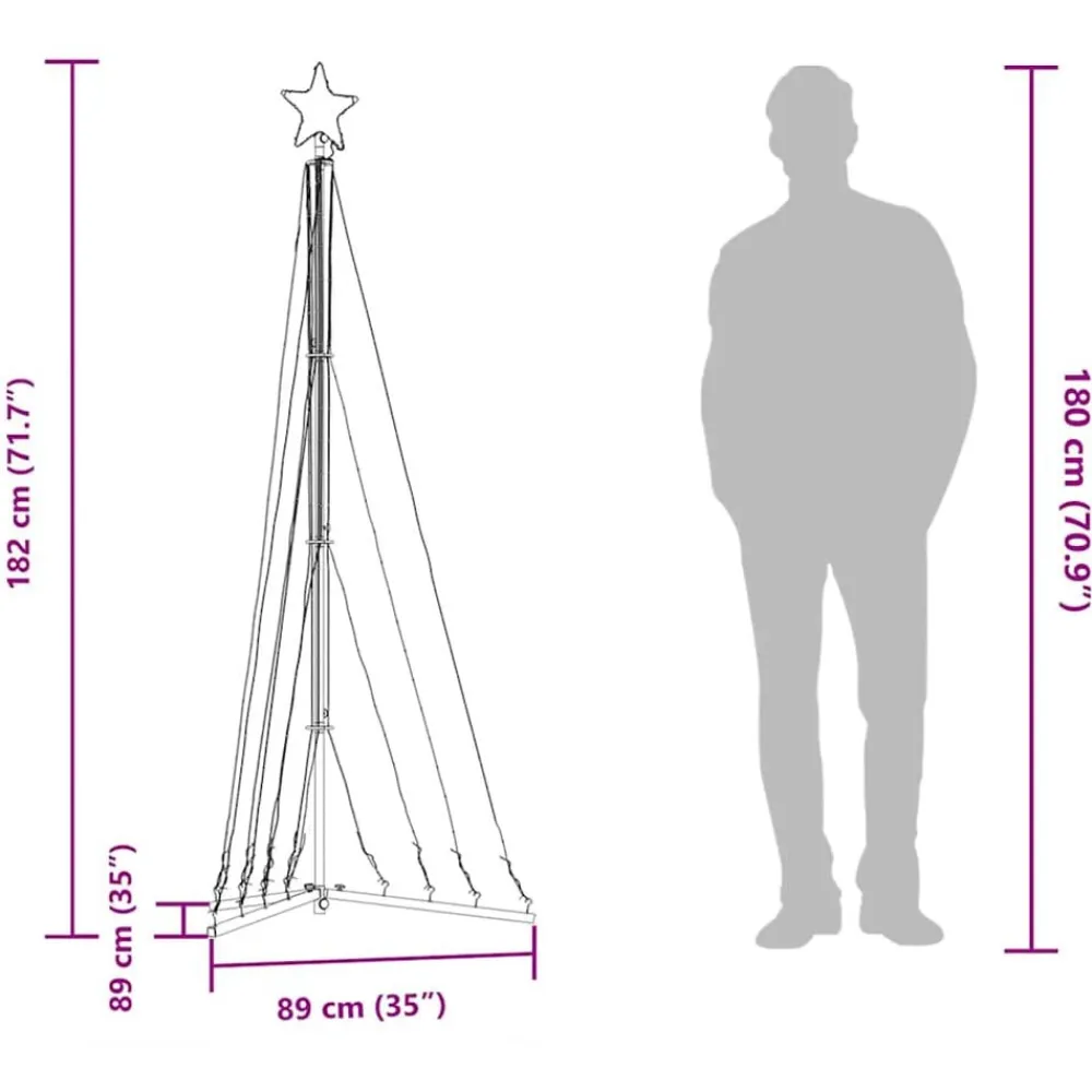 vidaXL LED para árbol de Navidad 339 LEDs blanco frío 182 cm Blanco frío New