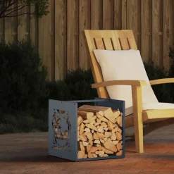 vidaXL Accesorios Para Hornos De Leña Y Chimeneas-Leñero 40x40x40 cm Acero laminado en frío