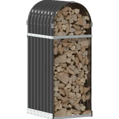 vidaXL Accesorios Para Hornos De Leña Y Chimeneas-Leñero 40x45x100 cm acero galvanizado
