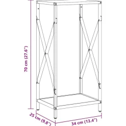 vidaXL Leñero 34x25x70 cm Acero laminado en frío Antracita Best
