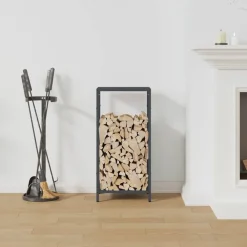 vidaXL Leñero 34x25x70 cm Acero laminado en frío Antracita Best