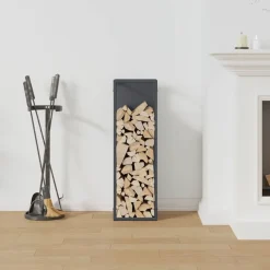 vidaXL Leñero 25x25x80 cm Acero laminado en frío Antracita