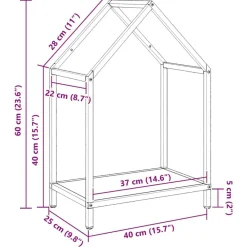 vidaXL Leñero 40x25x60 cm Acero laminado en frío Antracita