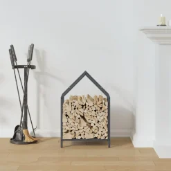 vidaXL Leñero 40x25x60 cm Acero laminado en frío Antracita