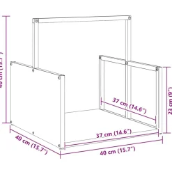 vidaXL Accesorios Para Hornos De Leña Y Chimeneas-Leñero 40x40x40 cm Acero laminado en frío