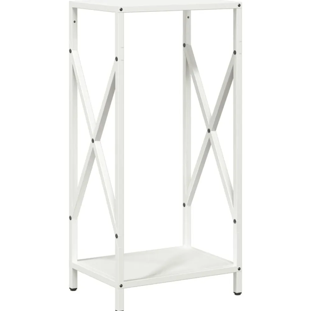vidaXL Leñero 34x25x70 cm Acero laminado en frío Blanco