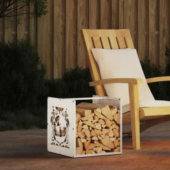 vidaXL Accesorios Para Hornos De Leña Y Chimeneas-Leñero 40x40x40 cm Acero laminado en frío