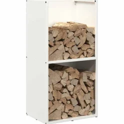 vidaXL Leñero 40x30x80 cm Acero laminado en frío Blanco Sale
