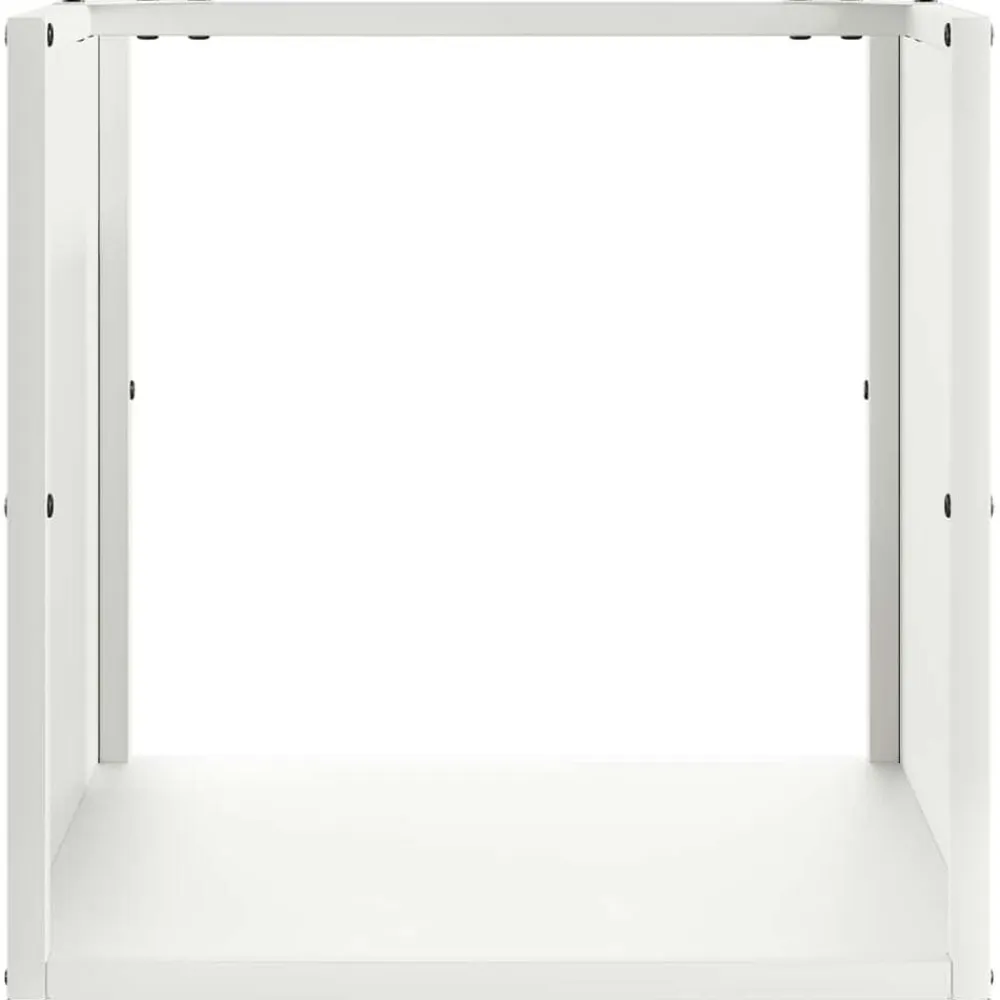 vidaXL Leñero 40x40x40 cm Acero laminado en frío Blanco Best