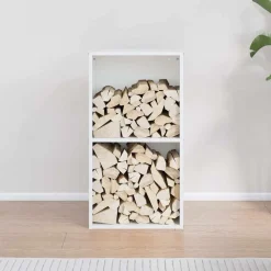 vidaXL Leñero 40x30x75 cm Acero laminado en frío Blanco Sale