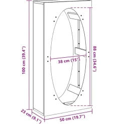 vidaXL Accesorios Para Hornos De Leña Y Chimeneas-Leñero 50x23x100 cm Acero laminado en frío
